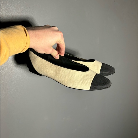 Zara Canvas Two Tome Ballet Flats Women’s Size EU 39 - Picture 2 of 7